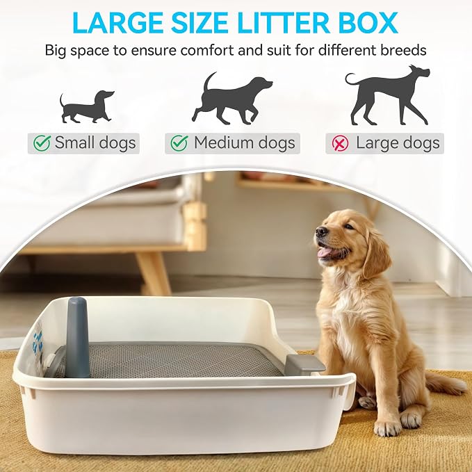ALL FOR PAWS Pee Pad Holder, XL Dog Litter Box, Puppy Pads Holder, Puppy Potty Tray for Small/Medium Dog Potty Training, 25" x 25"