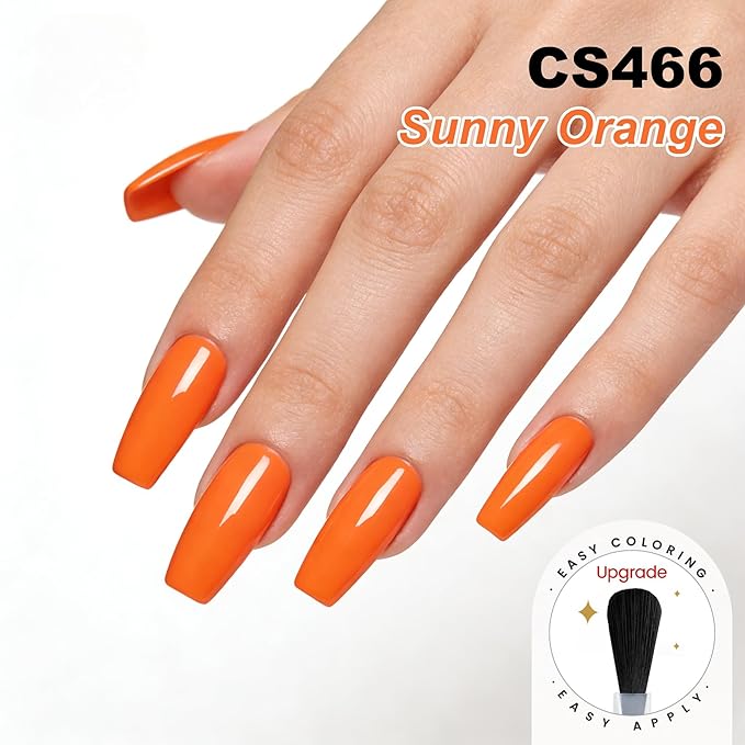YTD Likomey Sunny Orange Gel Nail Polish,15ml Salon Home DIY Manicure and Pedicure Fall Winter UV Color Varnish,CS466