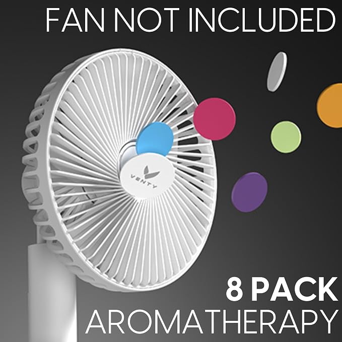 Venty Mixed Scent Pack Aromatherapy Refills for the Venty Clip Fan Soothing Fragrances for a Relaxing Atmosphere