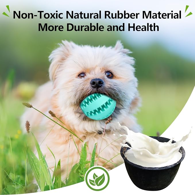 Treat-Dispensing Dog Toys: 2Pack Dog Balls for Teething