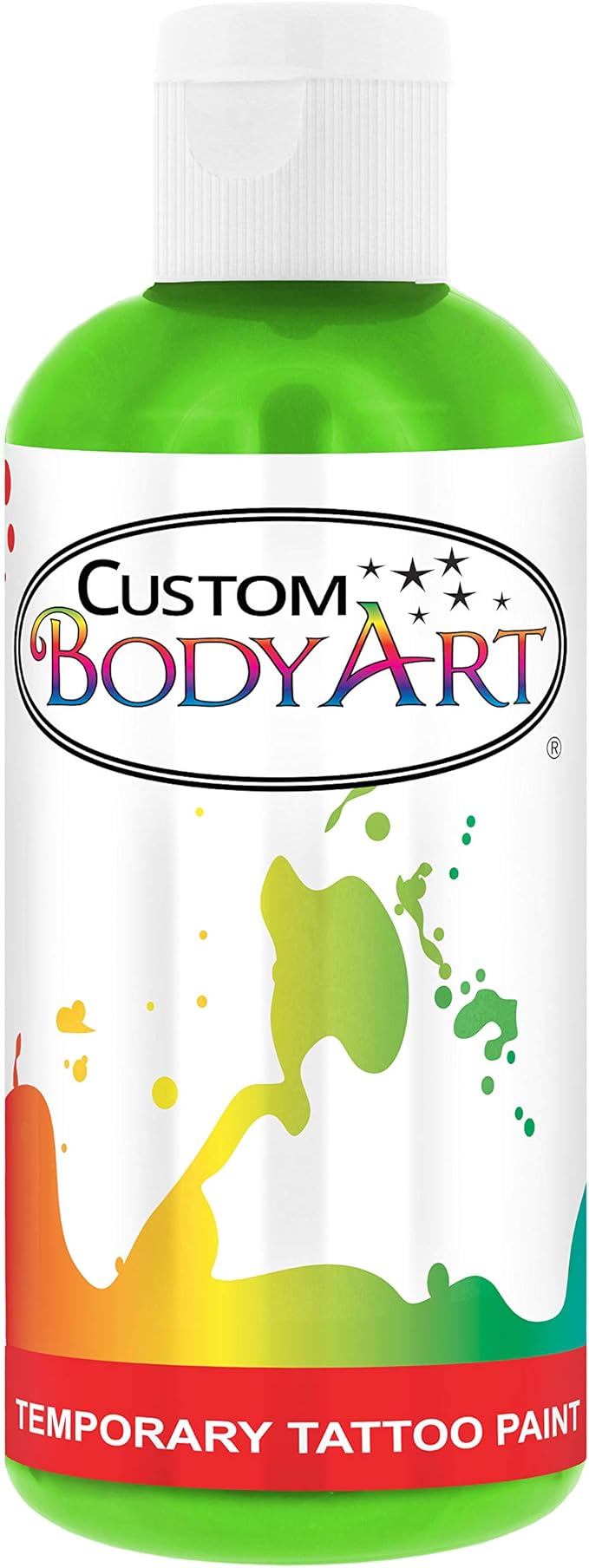 Custom Body Art Lime Green Airbrush Body Paint 8oz - Alcohol-Based, Waterproof, Body Paint for Adults, Cosplay, Temporary Tattoos