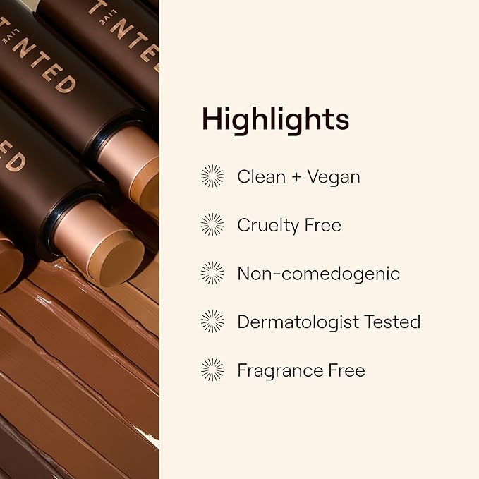 Live Tinted HUESTICK Complexion Stick - Medium-to-Full Buildable Coverage - Soft Matte Finish - Multitasking Makeup Stick - Lightweight, Creamy Formula - Shade 03