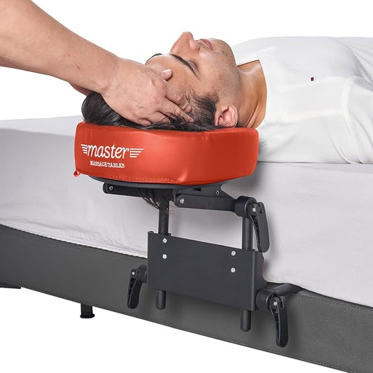 Master Massage Home Massage Headrest Kit Professional for Bed, Adjustable Headrest & Pu Face Cushion for Private Masseuse, Face Down Pillow Mattress Top Massage Kit Family Use (Red)