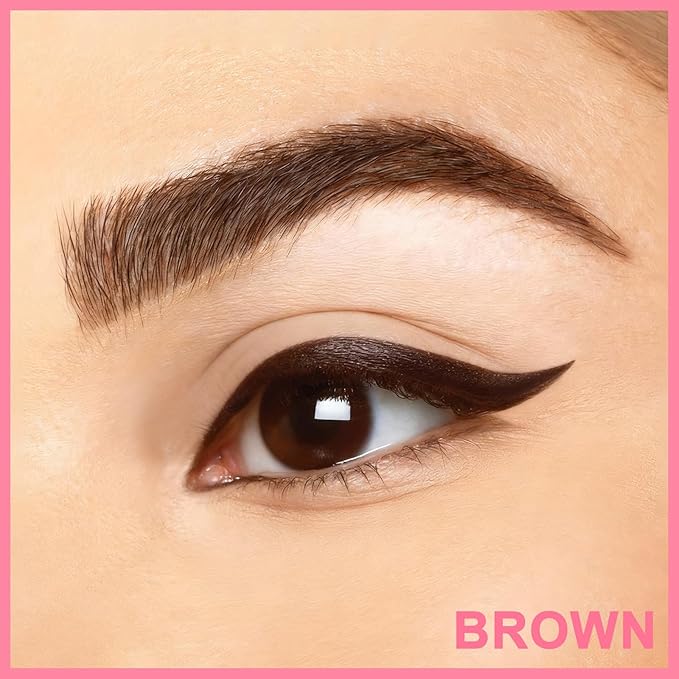 iMethod Liquid Eyeliner - Waterproof Eyeliner 2-in-1 Dual-Ended Eye Liner with Precise Brush-Tip and Thick Tip, Black Liquid Liner Pen, Matte Finish, Long Lasting, Smudge-proof, Transfer-proof, Brown