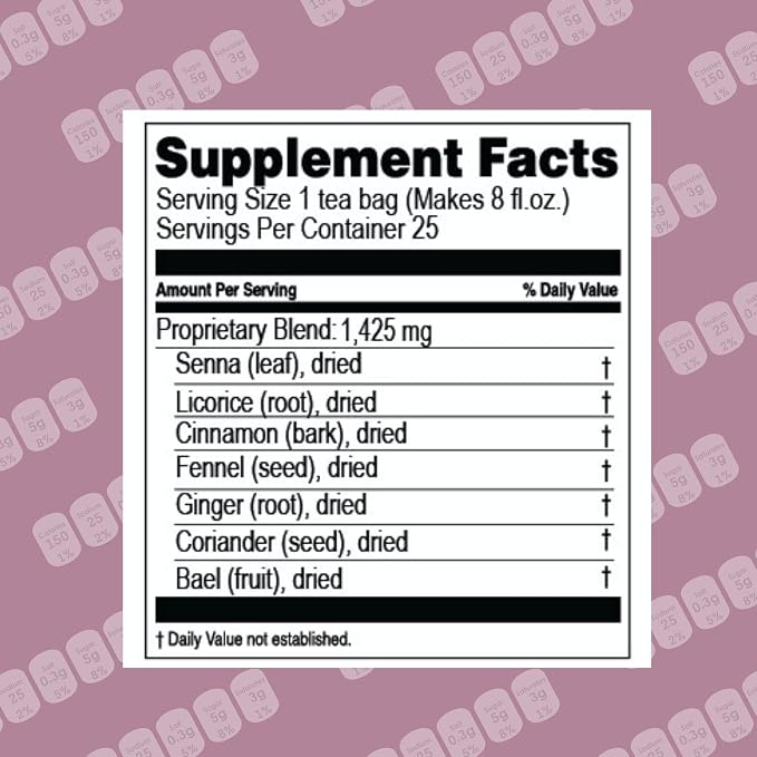 Hyleys Colon Cleanse Tea Cranberry Flavor - 25 Tea Bags (2 Pack)