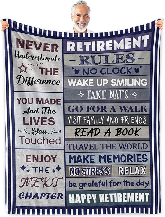 Sruemiul Retirement Gifts for Men, Retirement Blanket for Men 60"x80"