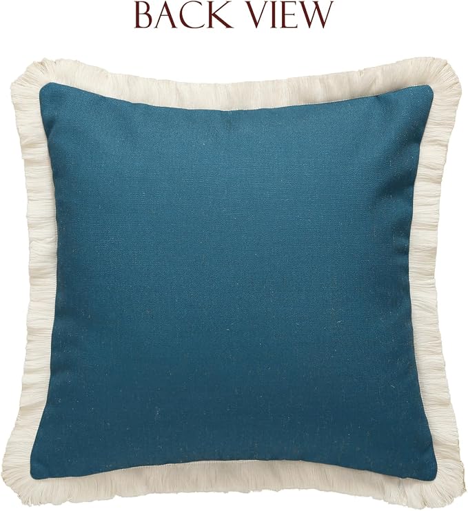 patdrea Designer Vintage Linen Pillow Cover,18"x18",Set of 2-Wensel B | RusticDecorative Pillow Case with Zipper,Floral Pattern,Cushion Coverfor Couch Living Room Bedroom Sofa