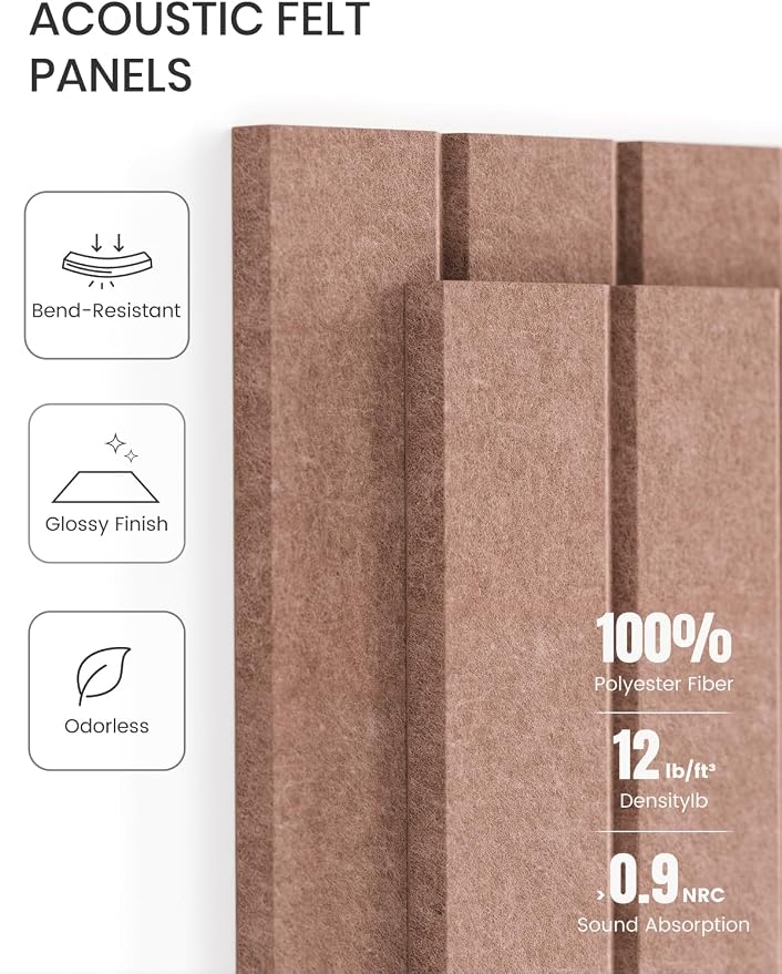 Fluxynara 36" x 24" Large Felt Bulletin Board, Terracotta | 6 Pack Cork Board Alternative with 30 Safe Adhesive Tabs, Pin Boards for Wall Decor, Home, Office, Classroom,Dorm