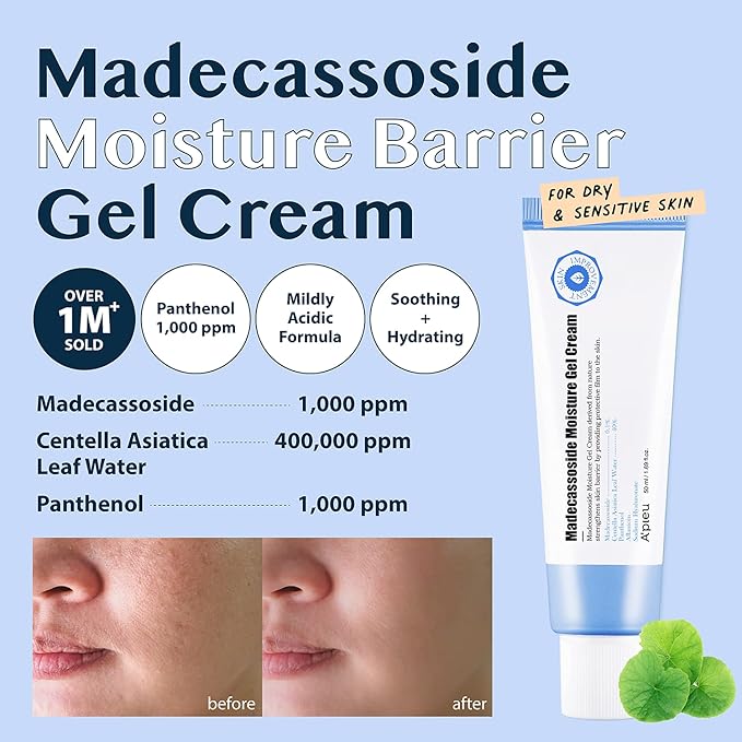 A’PIEU Madecassoside Skincare Bundle – Moisture Gel Cream & Tetrasome Cica Cream (2 x 1.69 fl oz) – Hydrating & Calming Set for Dry, Sensitive, and Combination Skin – Centella Asiatica, Panthenol