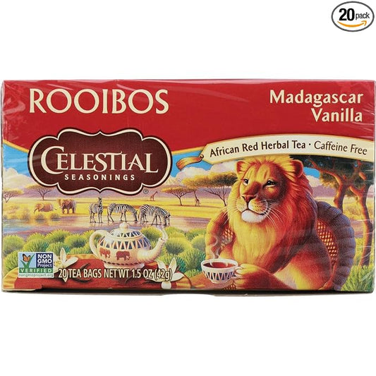 Celestial Seasonings Madagascar Vanilla Red Tea Bags - 20 Count (Pack of 20)