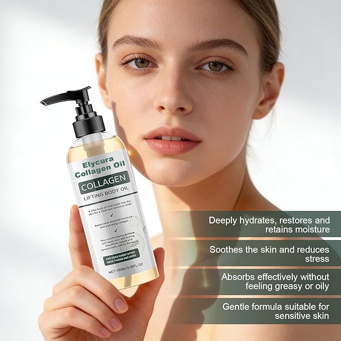 Collagen Lifting Body Oil, Shower Hydrating Shower Oil Helps Soften Appearance Of Crepey Skin, Quick-absorbing Shower Body Oil For Women 3.38 Fl.oz (1pc)