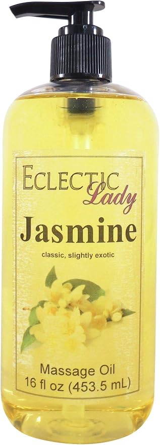 Jasmine Massage Oil, 16 oz, With Sweet Almond Oil and Jojoba Oil