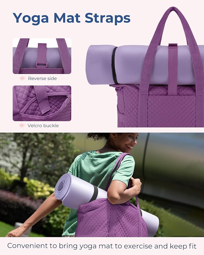 BAGSMART Crush Tote Bag for Women, 20L Puffer Work Tote with Zipper, Travel Essentials Quilted Nurse Hospital Bag