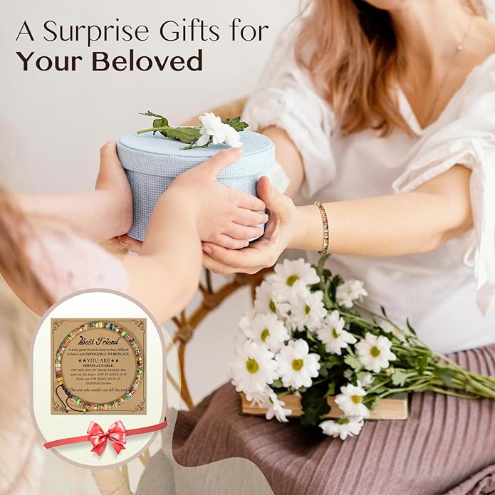 Inspirational Gifts Bracelets for Women: Valentines Mothers Day Birthday Gifts for Women Friends Sister Mom - Healing Natural Stone Beads Bracelets Thinking of you Get Well Soon Gift for Women