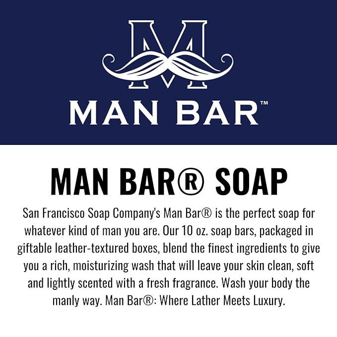 San Francisco Soap Co Man Bar 3-Piece Gift Set - No Harmful Chemicals - Good for All Skin Types - Made in the USA