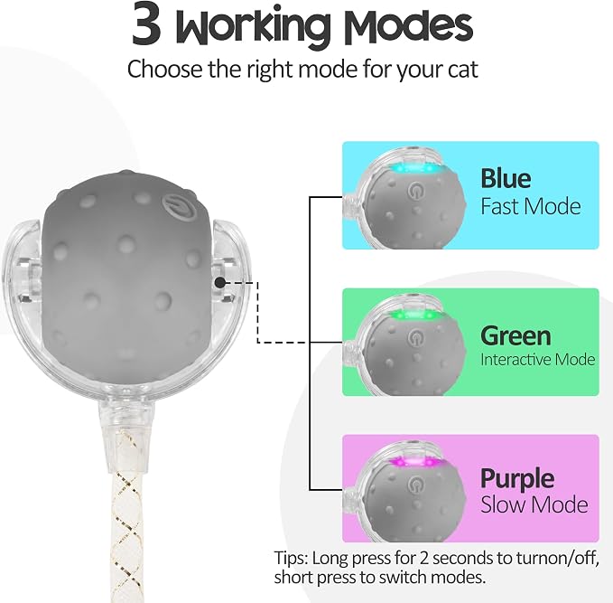 Interactive Cat Toys Ball,Automatic Moving Ball Toy,Rechargeable