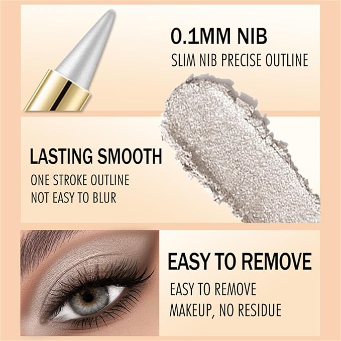 4Pcs Black Silver Grey Brown Gel Eyeliner Pencil Set, Halloween Makeup Waterproof Long Wear Natural Eye Lip Face Paint Stick Matte Liquid Eyeliner Cream Black Smokey Eye Liners Eyeshadow Crayon