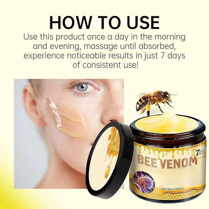 Bee Venom Skin Cream, 2Pcs Natural Bee Venom Cream, Suitable for Everyday Skincare & Most Skin Types