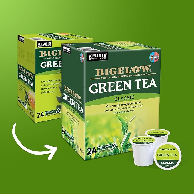 Bigelow Green Tea Keurig Single-Serve K-Cup Pods, (Pack of 24)