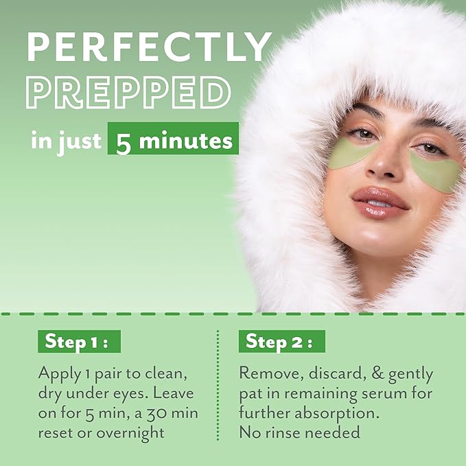 Patchology Serve Chilled Cool Crush Hydrogel Under Eye Patches for Puffiness – Cryo-Inspired Cooling | No-Slip Grip-Tech | Peptides, Caffeine, Cucumber, Arnica | 5 Pairs