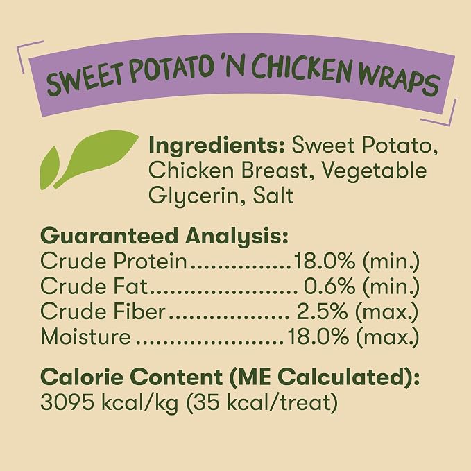 Pet 'n Shape Sweet Potato Chews – Natural Chicken Wrapped Sweet Potato Dog Treats - 42 Ounce | Premium chicken breast, Sweet potato recipe, Limited ingredients, Wheat and soy free, Bite-sized snack, For all life stages