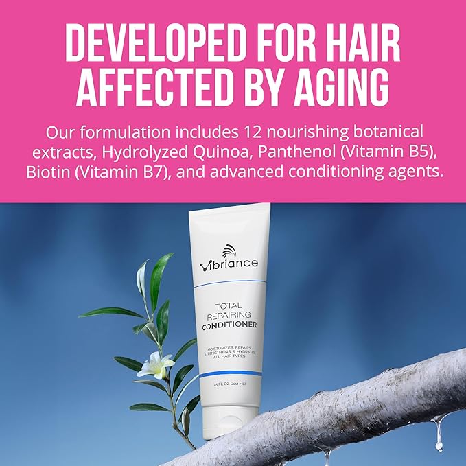 Vibriance Total Repairing Conditioner - Thickening Biotin Conditioner for Aging Hair for Women and Men - For Thinning Hair, Dry Scalp
