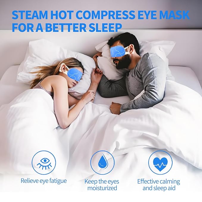 48 Packs Steam Eye Mask for Eyes, Warm Compress Eye Mask, Self Heating Eye Masks Help for Eye Spa, Disposable Heated Eyes Mask for Sleeping Relief Stress Eye Fatigue(Unscented)