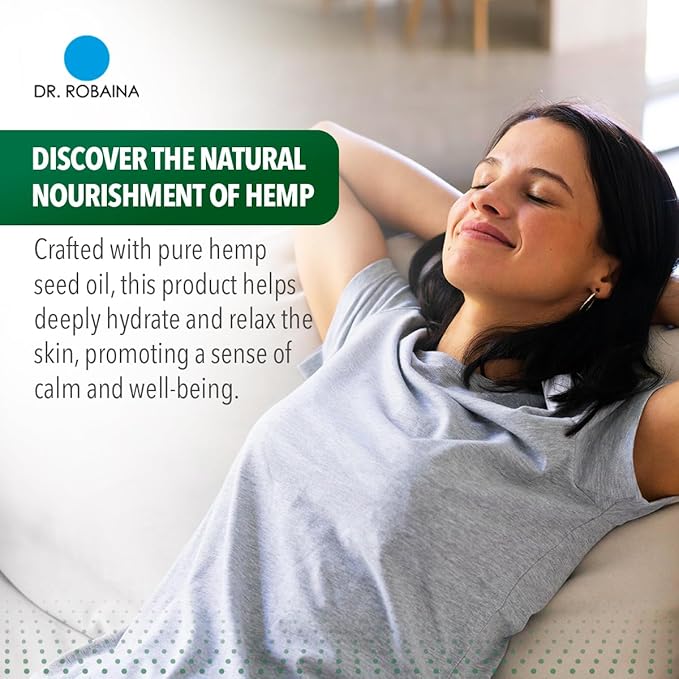 Dr. Robaina Hemp Seed Oil 2 oz – Cold Pressed for Skin & Massage – Deep Hydration, Omega 3 6 9 – Fast Absorbing, Non-Greasy – Made in USA – No Additives