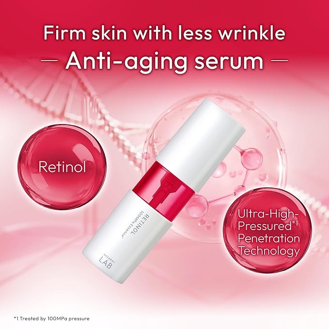 unlabel LAB Retinol Anti-aging Serum, Ultra-High-Pressured Retinol, Facial Essence for Wrinkles & Fine Lines, Fragrance Free, Made in Japan, J-beauty, 50mL