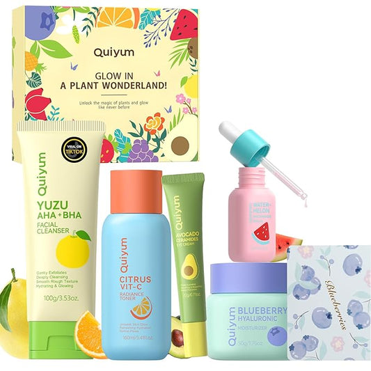 Fruit Skin Care Set, 5 Pcs Daily Routine Beauty Skin Care for Teens Girls - Gentle Skincare Gift Sets, Facial Care Set for Women, Mother's Day Birthday Gift, Stocking Stuffers, Full Size