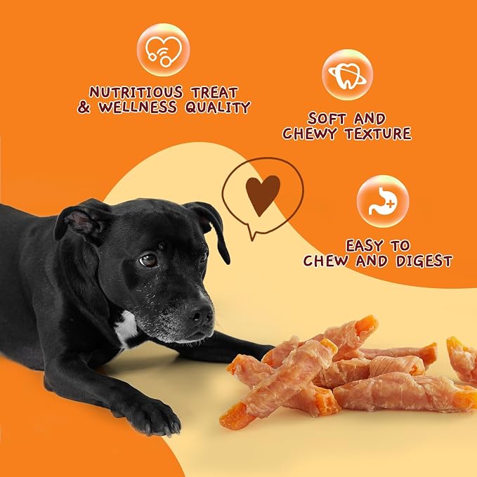 Jungle Calling Chicken & Sweet Potato Dog Treats, Rawhide Free Soft Chews | Natural High-Protein Training Treats, Grain-Free, Stomach-Friendly, No Artificial Colors, Ideal for Daily Rewards, 6 Oz