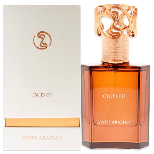 Swiss Arabian Oud 01 - Luxury Products From Dubai - Long Lasting, Addictive Personal EDP Spray Fragrance - Seductive Signature Aroma - 1.7 Oz