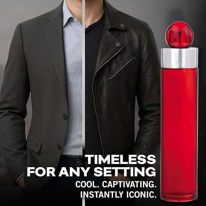 Perry Ellis 360° Red Eau De Toilette Spray for Men - Mens Cologne, Long Lasting Perfume, EDT, Fragrance with Notes of Clove, Cinnamon & Patchouli - 3.4 fl oz (100 mL)