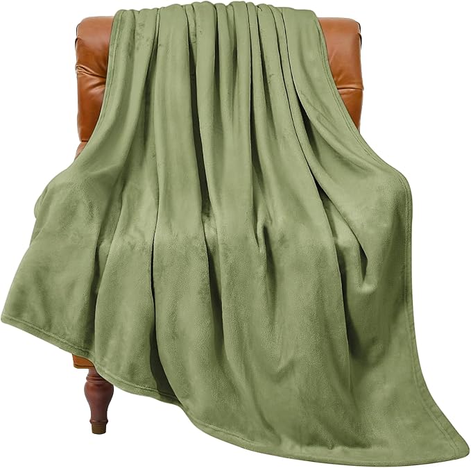 BEDELITE Fleece Blanket Soft Plush Throw for Couch Dusty Green 50"x60" | Ultra Soft Fleece, Plush Microfiber, Lightweight Warmth, All Season Comfort, Fade Resistant, Machine Washable, Couch Sofa Bed