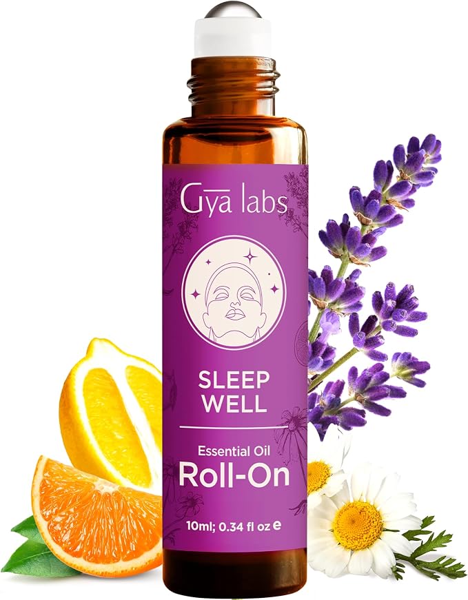 Frankincense Myrrh & Sleep Well Roll On Set - Essential Oils Aromatherapy Roll On with Essential Oil Set - 2x0.34 fl oz - Gya Labs