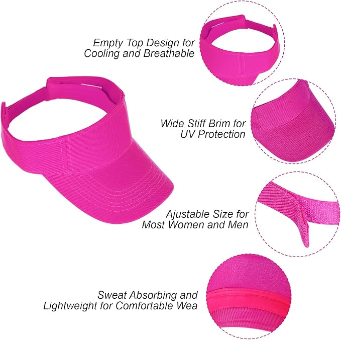 Topbuti Sports Sun Visor Hats for Women Men Adjustable Cotton Beach Baseball Tennis Golf Hat Caps UV Protection Visors