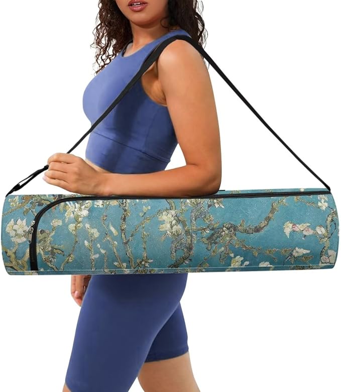 Yoga Mat Bag with Adjustable Shoulder Strap and Handle Zipper, 30in Wide x 6.3in Diameter for Yoga Mat Storage