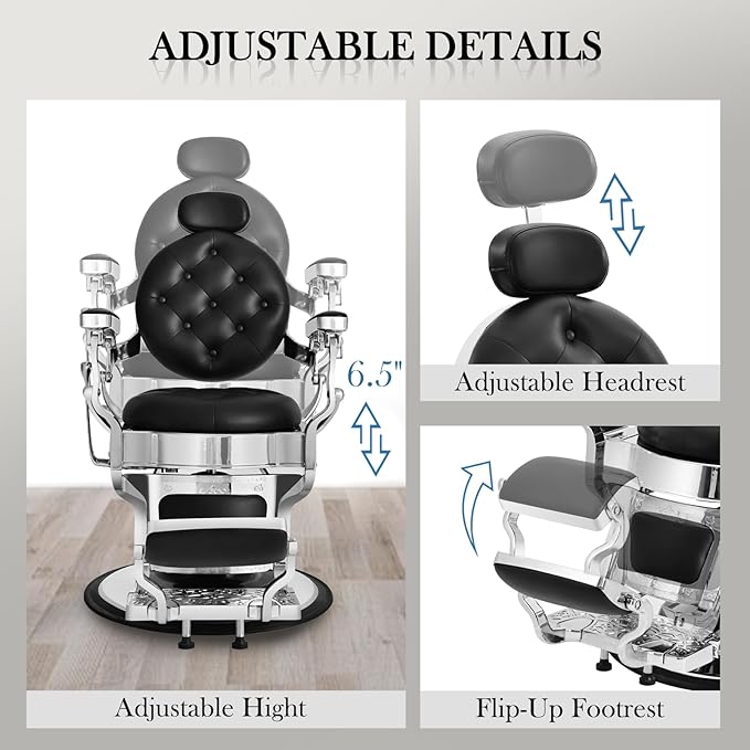 Barber Salon Chairs for Barbershop, Professional Salon Styling Chair for Hair Stylist with Heavy Duty Hydraulic, 360 ° Swivel Spa Beauty Tattoo Massage Equipment