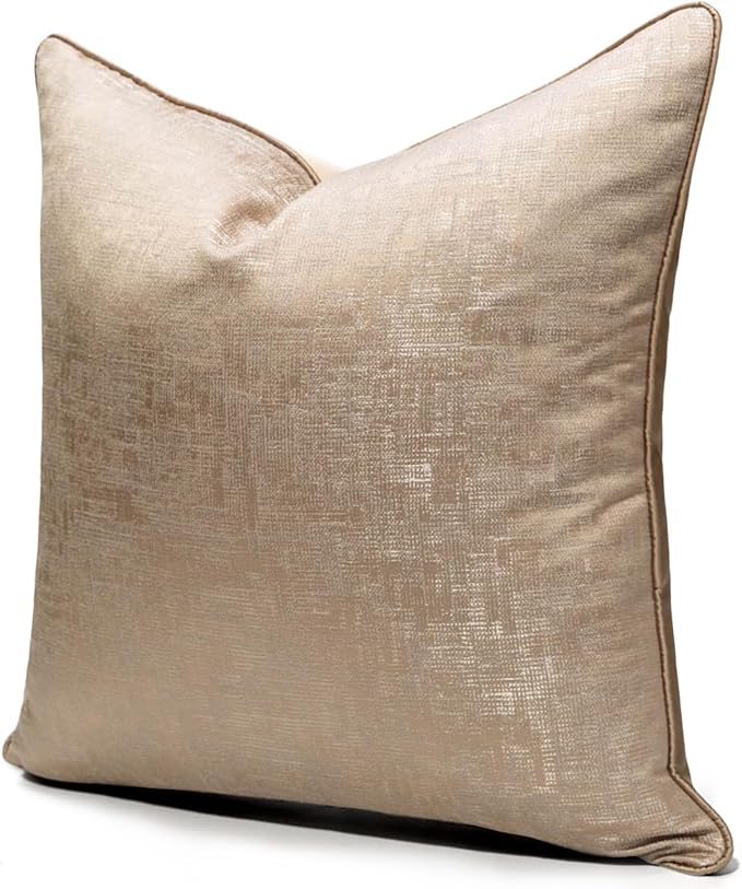 vctops Gold Decorative Luxurious Throw Pillow Covers Jacquard Square Cushion Cases Pillowcase for Bed Sofa Couch Chair Car Home Decor (Gold F,18"x18")
