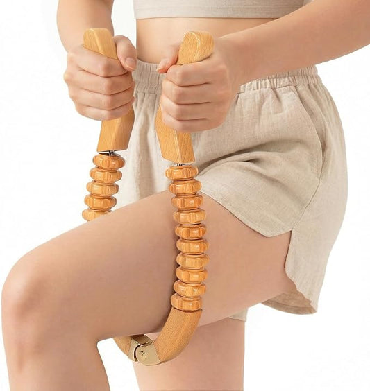 ONUEMP Cellulite Massage Tool, Wood Therapy Massage Tools Maderoterapia Kit for Lymphatic Drainage, Body Sculpting, Fascia Release, Leg Muscle Roller Lipedema Massagers for Thigh Calve Waist Buttock