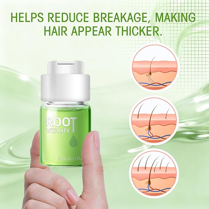 Hair Regrowth System - Hair Growth Treatment with Ginseng, Eclipta Prostrata, Peppermint & Ginger Root, Fast-Absorbing Non-Greasy Serum to Strengthen Roots, Thicken Hair for Men & Women
