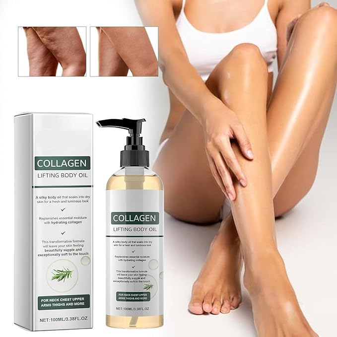 Orelvique Collagen Oil, Collagen Lifting Body Oil After Shower, Gentle Natural Formula Suitable for Sensitive Skin, Smooths the Appearance of Fine Lines and Wrinkles (3PCS)