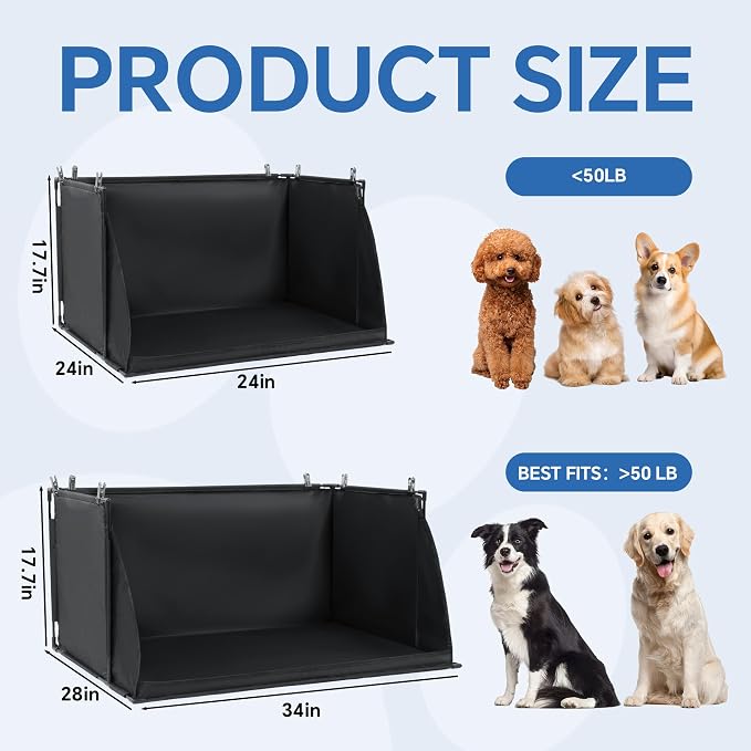 Dog Pee Pad Holder with High Walls, Foldable Dog Litter Box Pee Shields Indoor Dog Potty for Small and Medium Dogs, No Spill Pee Pad Holder Tray for Dogs Work (33.8*28*17.7in). Patent Pending