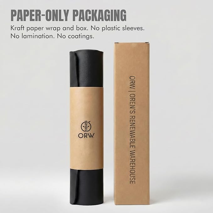 ORW Non Slip Hot Yoga Mat with Carrying Strap - Grip Surface & Natural Rubber Base, REACH Tested, Home & Studio Practice