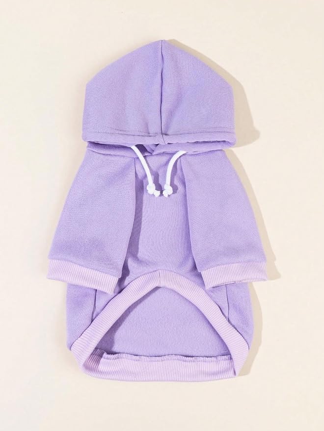 Basic Dog Hoodie Sweatshirt Puppy Sweater Warm Cat Costumes Pet Clothes for Chihuahua Puppy Kitten Small Medium Dogs Mauve Purple Large