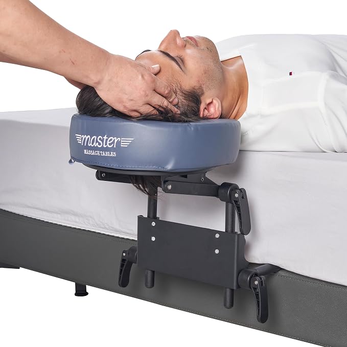 Master Massage Adjustable Headrest Massage Kit for Home - Includes Face Pillow Cradle and Cushion Support Bracket for Sleeping Mattress Top Royal Blue