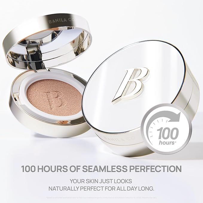 BANILA CO Covericious Ultimate Cover Cushion | Up to 100HR Long-Wear Foundation | 20 Shades for All Skin Tones | Matte & Lightweight Finish | Korean Cushion Foundation (14g / 0.49 oz), 25C AMBER