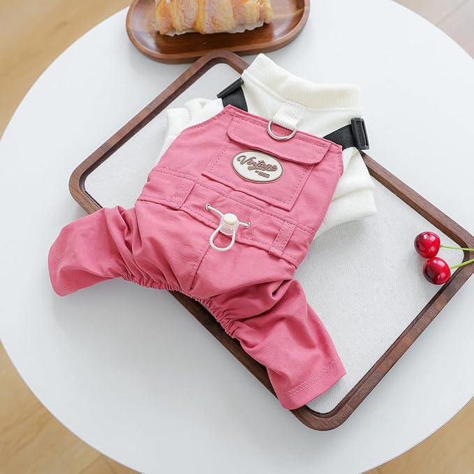 Dog Stylish Overalls Comfortable One Piece Puppy Outfits Summer Bib Overalls for Small Dogs Cute Pet Jumpsuit Onesie Chihuahua Yorkies Birthday Holiday Clothes Costume