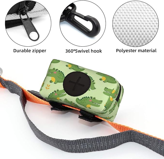Dog Treat Pouch Dog Poop Bag Holder For Leashes Puppy Supplies for Training and Walking Cute Crocodile Cartoon Travel Accessories