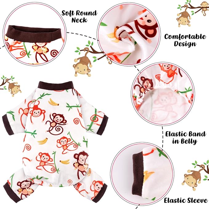 4 Pack Dog Pajamas Soft Lightweight Dog Recovery Suit Onesie Clothes for Small Medium Female Pet Boys Girls Dogs
